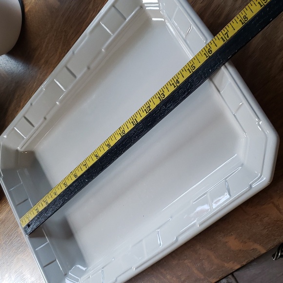 Longaberger woven pottery ivory cream tray platter - Picture 6 of 13